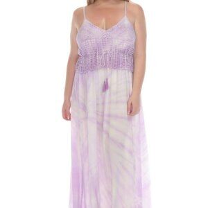 Raviya Plus Size Tie-Dye Crochet-Bodi Lavender Tie Dye 1X